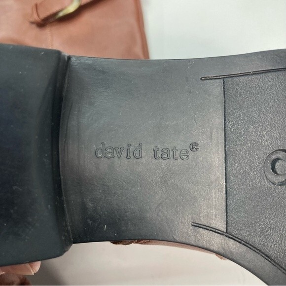 David Tate Knee High Boots SZ 7.5W Brown Adjustable Calf Buckle Zip Up EUC - Picture 11 of 13